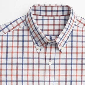 camisa social masculina slim fit xadrez , manga curta em algodão oxford