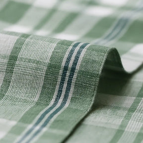 Camisa masculina xadrez , manga longa, algodão e linho, bolso frontal, estilo casual elegante.