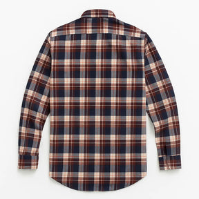Camisa masculina flanelada xadrez  manga longa, 100% algodão, bolso frontal e gola com botão, estilo casual elegante.