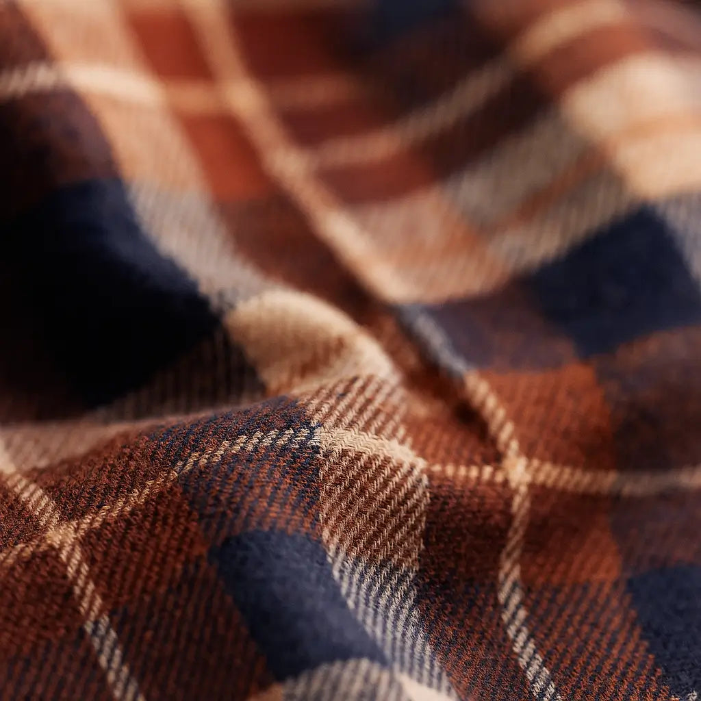 Camisa masculina flanelada xadrez  manga longa, 100% algodão, bolso frontal e gola com botão, estilo casual elegante.