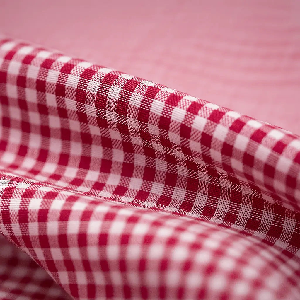 Camisa masculina Oxford xadrez vermelho e branco, manga longa, 100% algodão, gola abotoada e estilo clássico casual.