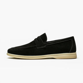 Loafer masculino Padova  em camurça preto clara, estilo  casual.