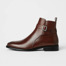 Bota Masculina Chelsea com Zíper e Fivela