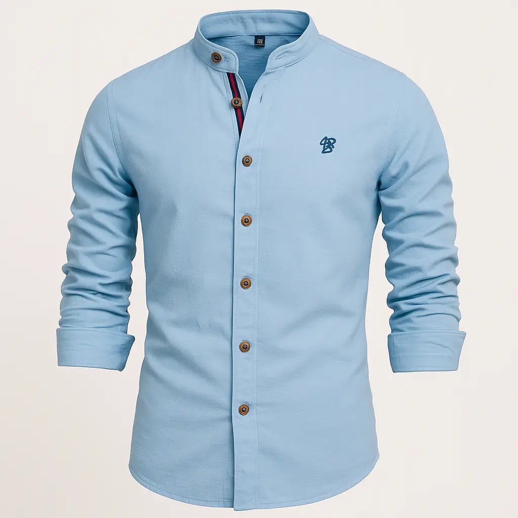 Camisa Masculina Braga 100% Algodão de manga longa e fechamento em 