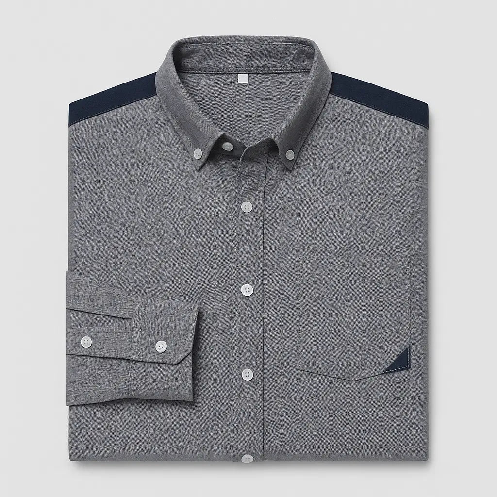 Camisa Masculina Casual Xavier manga longa e fechamento com botões