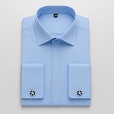 Camisa Social Masculina Business com abotoadeira de luxo e algodão premium