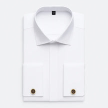 Camisa Social Masculina Business com abotoadeira de luxo e algodão premium