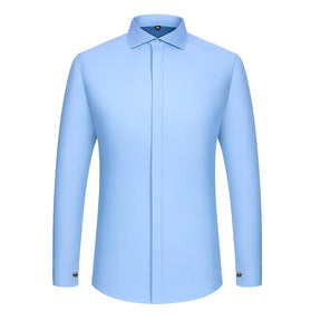 Camisa Social Masculina Business com abotoadeira de luxo e algodão premium