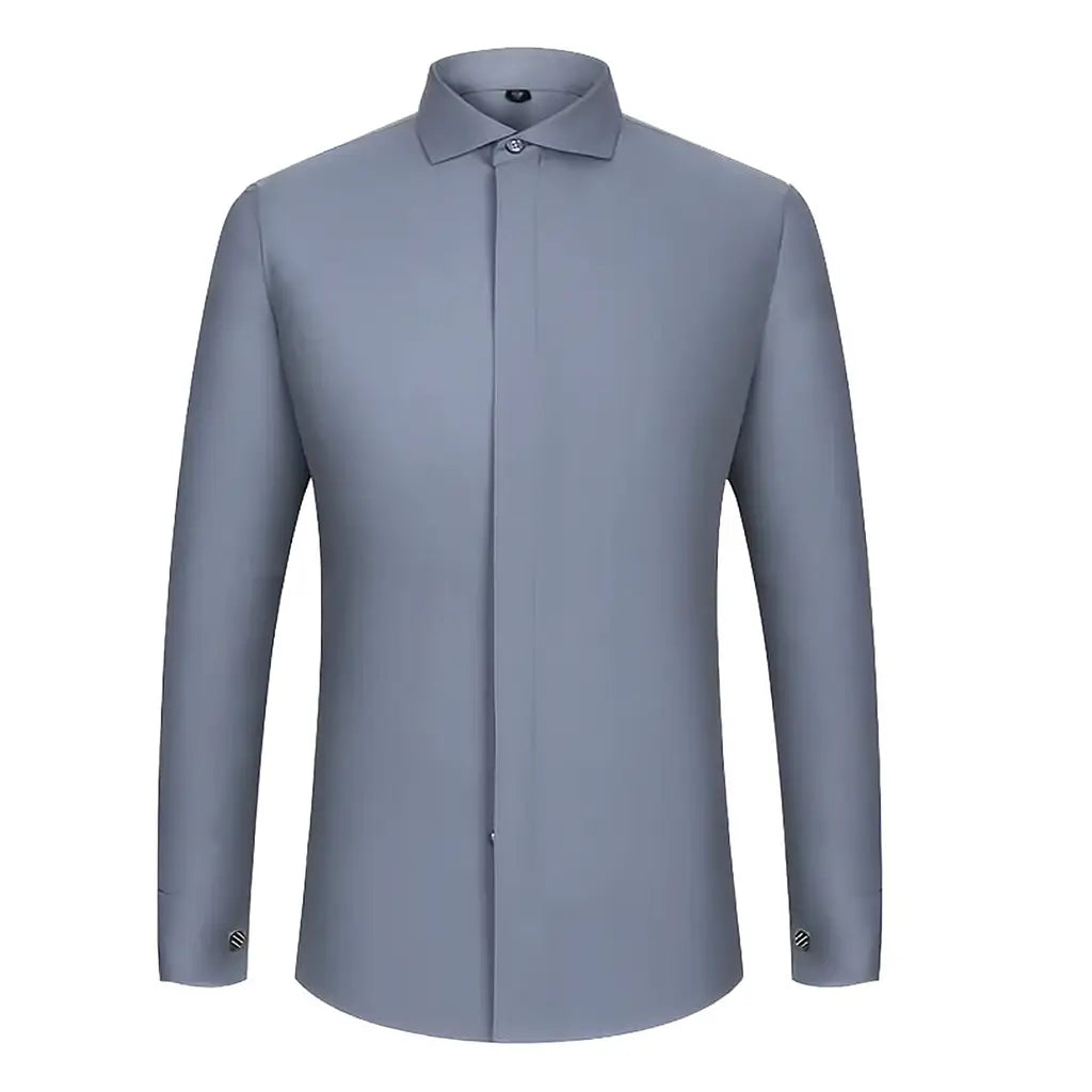 Camisa Social Masculina Business com abotoadeira de luxo e algodão premium