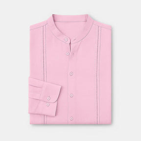 Camisa Masculina Casual Manga Longa e Gola Padre