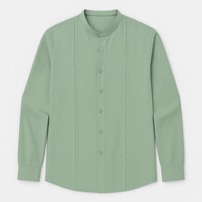 Camisa Masculina Casual Manga Longa e Gola Padre