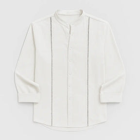 Camisa Masculina Casual Manga Longa e Gola Padre