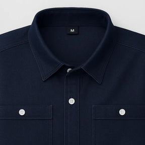 Camisa Masculina Jeans Algodão Denim manga longa e fechamento com botões 