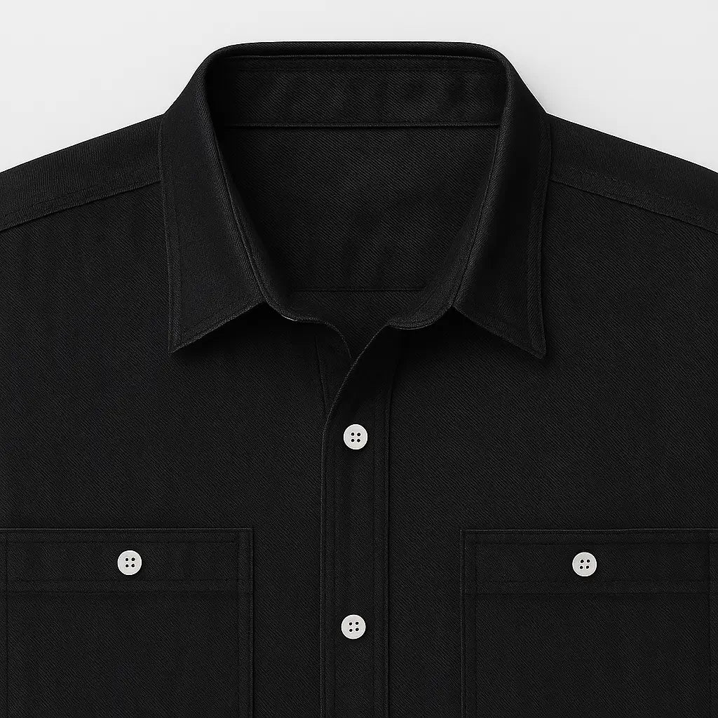 Camisa Masculina Jeans Algodão Denim manga longa e fechamento com botões 