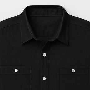 Camisa Masculina Jeans Algodão Denim manga longa e fechamento com botões 