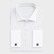 Camisa Social Masculina Punho duplo com abotoadeira de luxo e algodão premium