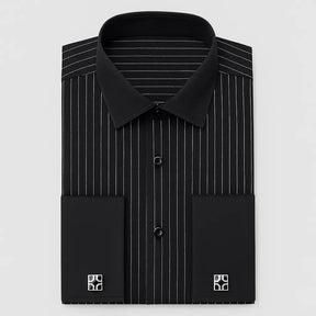 Camisa Social Masculina Punho duplo com abotoadeira de luxo e algodão premium