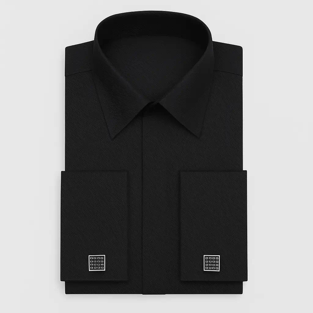 Camisa Social Masculina Punho duplo com abotoadeira de luxo e algodão premium