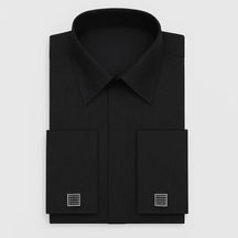 Camisa Social Masculina Punho duplo com abotoadeira de luxo e algodão premium