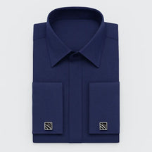 Camisa Social Masculina Punho duplo com abotoadeira de luxo e algodão premium