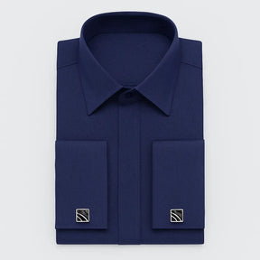 Camisa Social Masculina Punho duplo com abotoadeira de luxo e algodão premium