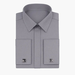 Camisa Social Masculina Punho duplo com abotoadeira de luxo e algodão premium