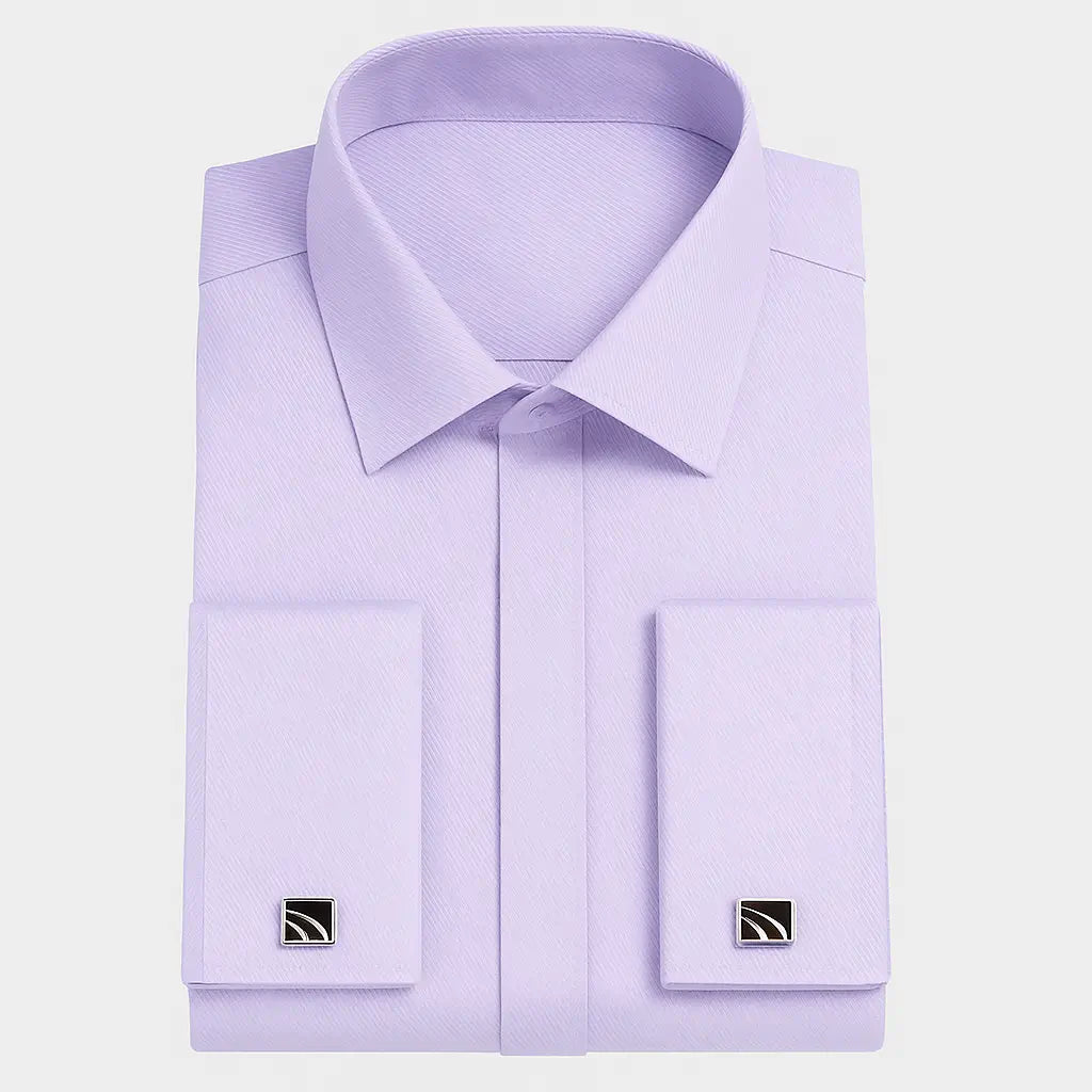 Camisa Social Masculina Punho duplo com abotoadeira de luxo e algodão premium