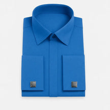 Camisa Social Masculina Punho duplo com abotoadeira de luxo e algodão premium