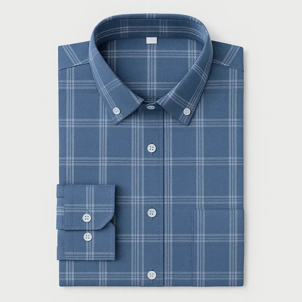 Camisa Masculina Manga Longa Xadrez 100% Algodão