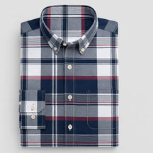 Camisa Masculina Xadrez Manga Longa De Algodão