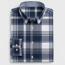 Camisa Masculina Xadrez Manga Longa De Algodão