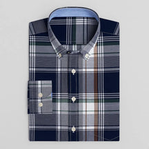 Camisa Masculina Xadrez Manga Longa De Algodão