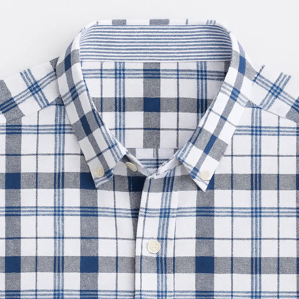 Camisa Masculina Xadrez Manga Longa De Algodão