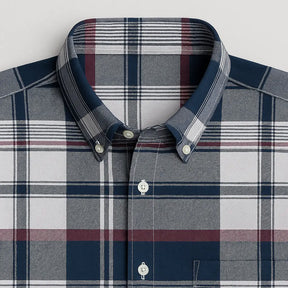 Camisa Masculina Xadrez Manga Longa De Algodão