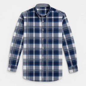 Camisa Masculina Xadrez Manga Longa De Algodão