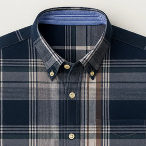 Camisa Masculina Xadrez Manga Longa De Algodão