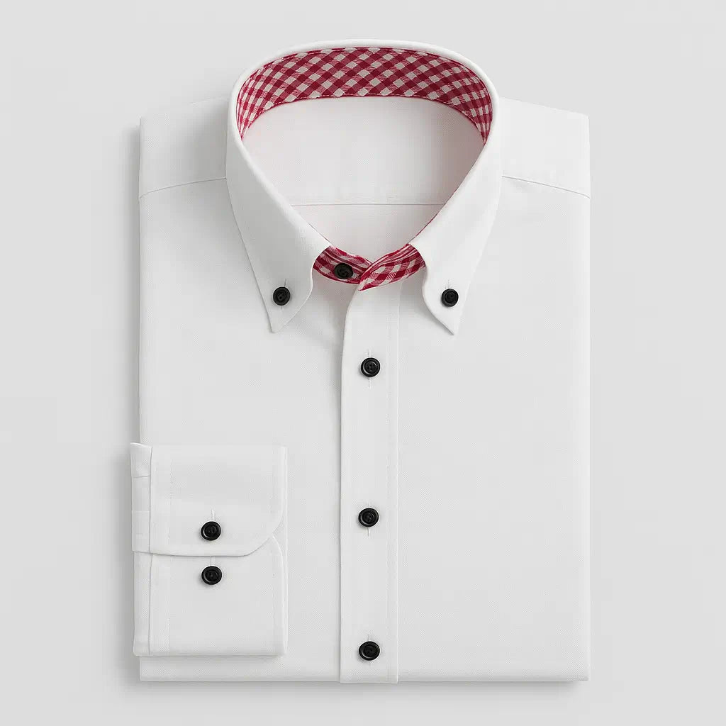 Camisa Social Masculina, manga longa com fechamento em botões 