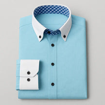 Camisa Social Masculina, manga longa com fechamento em botões 