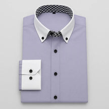 Camisa Social Masculina, manga longa com fechamento em botões 