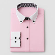 Camisa Social Masculina, manga longa com fechamento em botões 