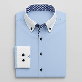 Camisa Social Masculina, manga longa com fechamento em botões 