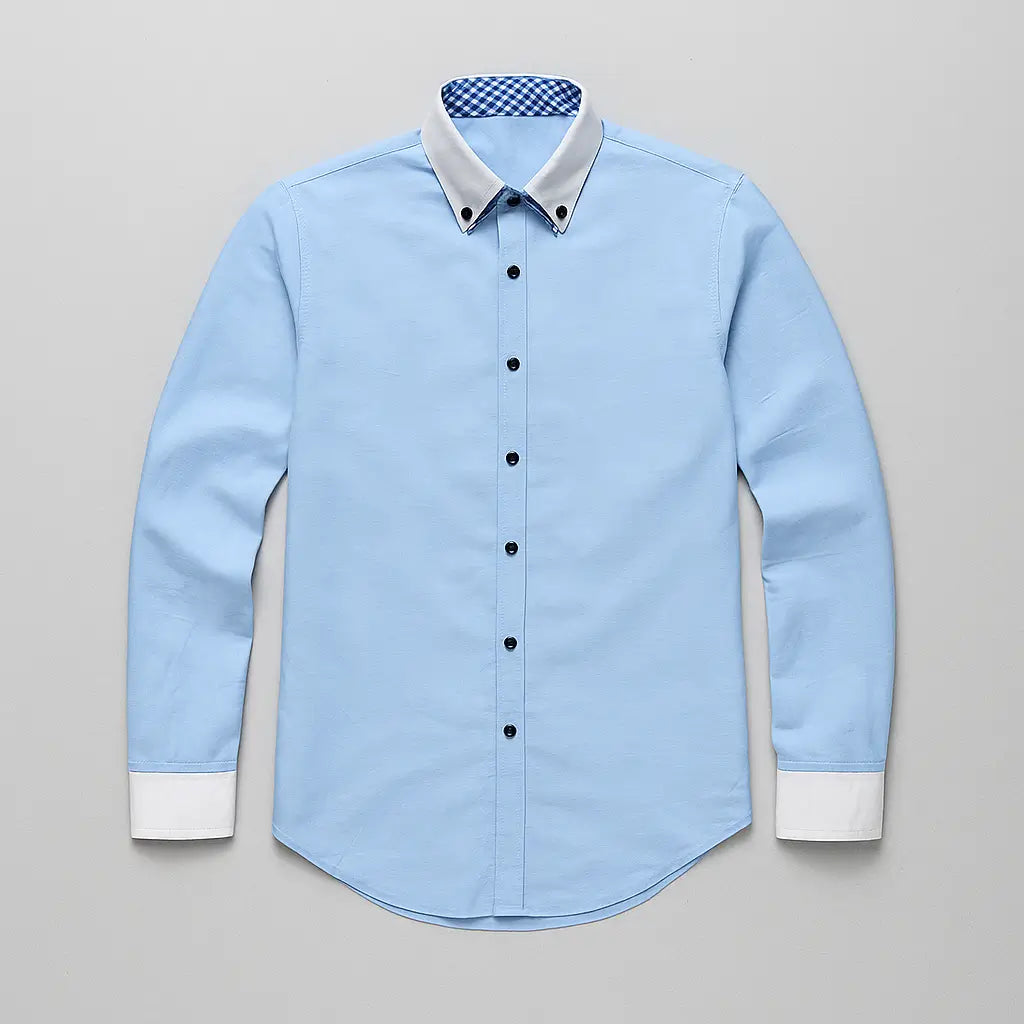 Camisa Social Masculina, manga longa com fechamento em botões 