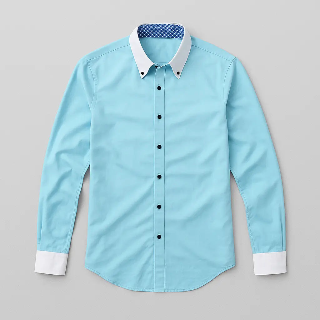 Camisa Social Masculina, manga longa com fechamento em botões 