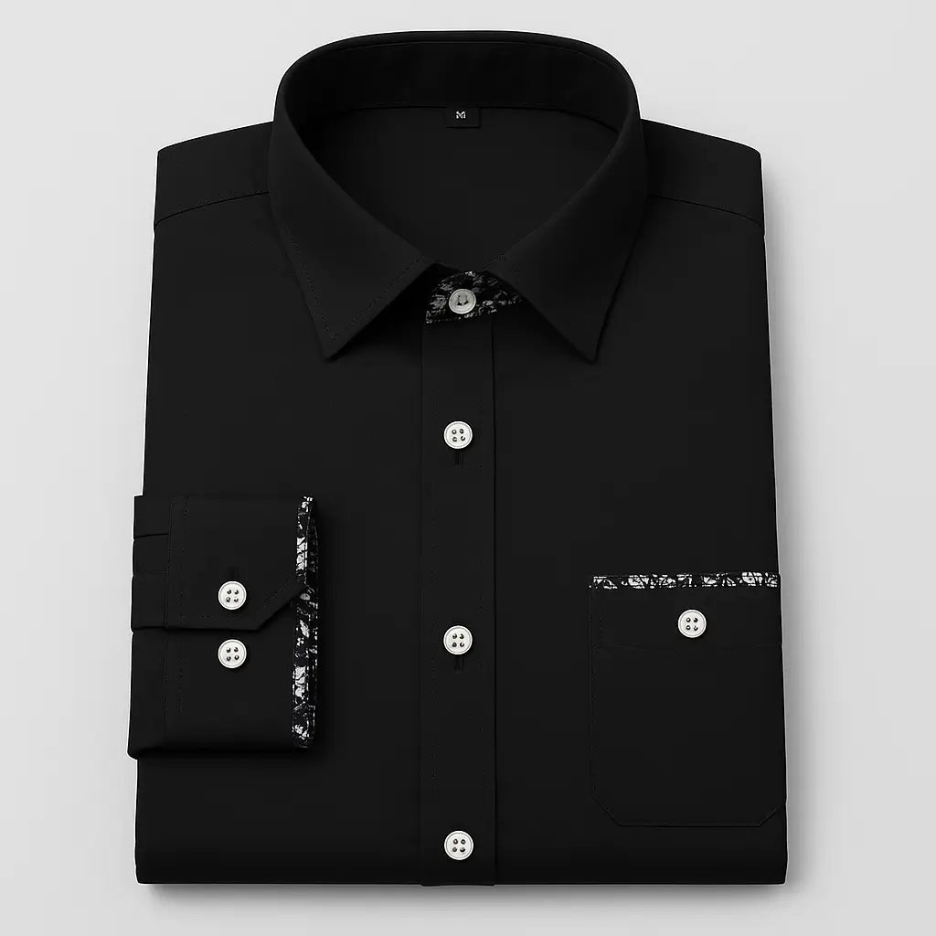 Camisa Masculina Casual manga longa com fechamento em botões 