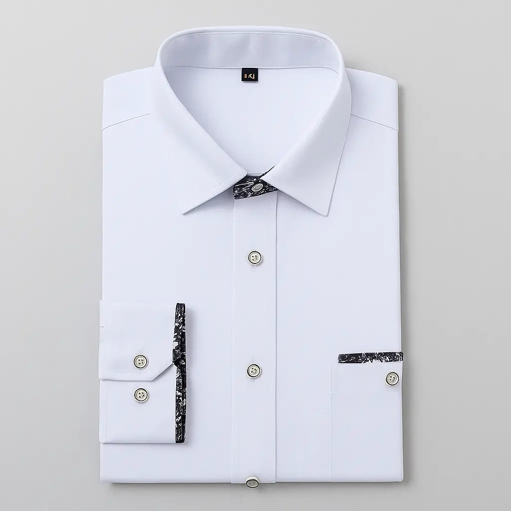 Camisa Masculina Casual manga longa com fechamento em botões 