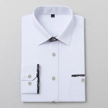 Camisa Masculina Casual manga longa com fechamento em botões 