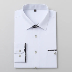 Camisa Masculina Casual manga longa com fechamento em botões 