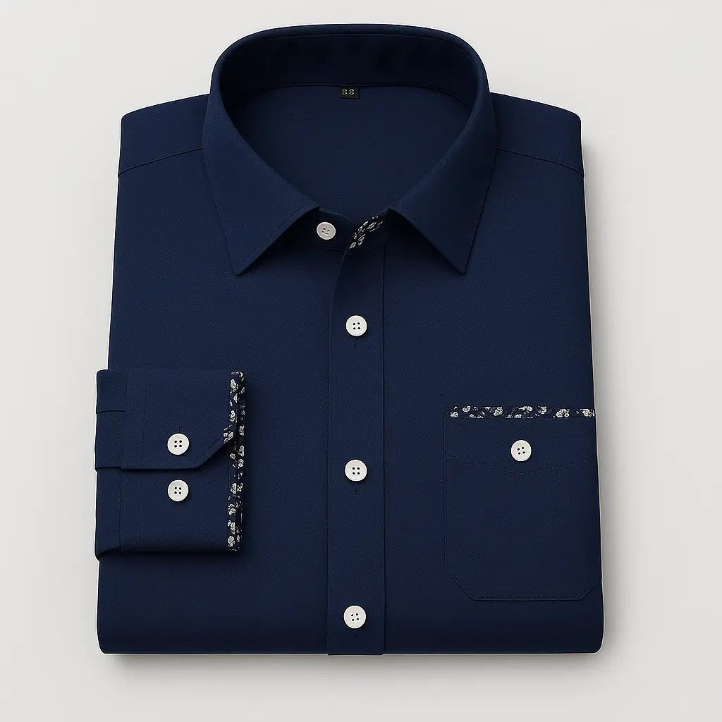 Camisa Masculina Casual manga longa com fechamento em botões 