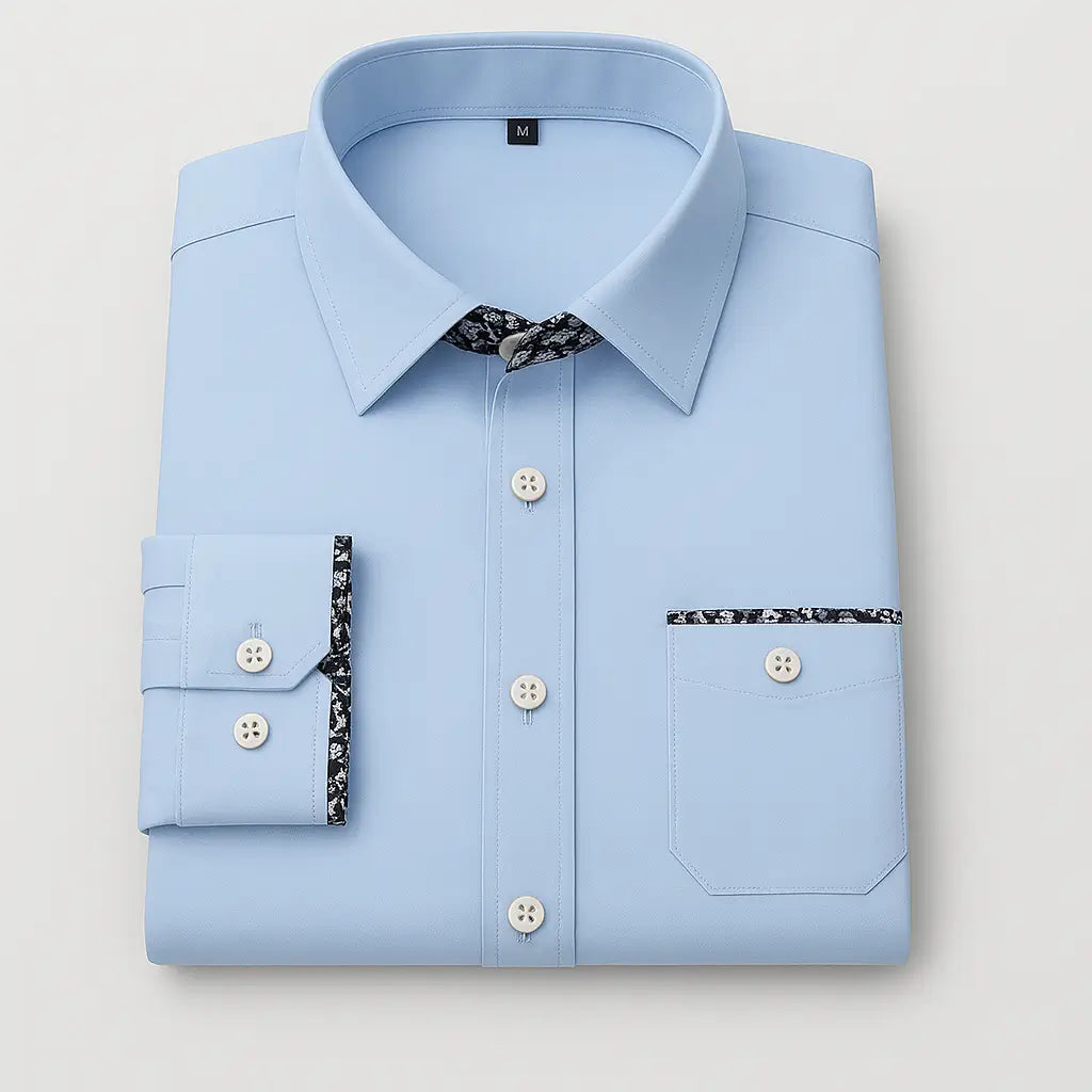 Camisa Masculina Casual manga longa com fechamento em botões 