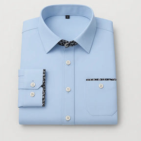 Camisa Masculina Casual manga longa com fechamento em botões 